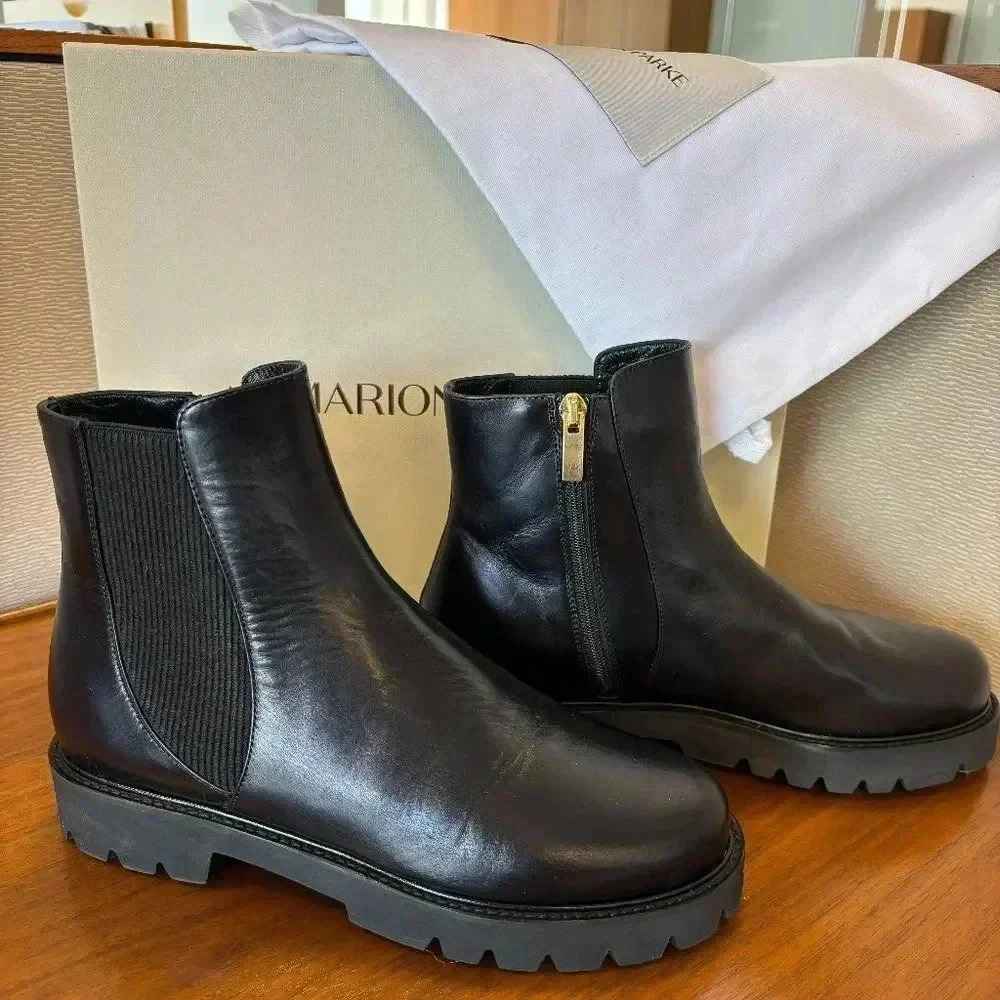 Marion Parke Ava Chelsea Boot | Black Shiny Calf